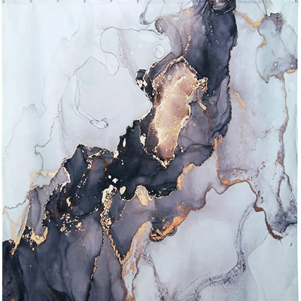 Luxury Abstract Plastic Shower Curtain
